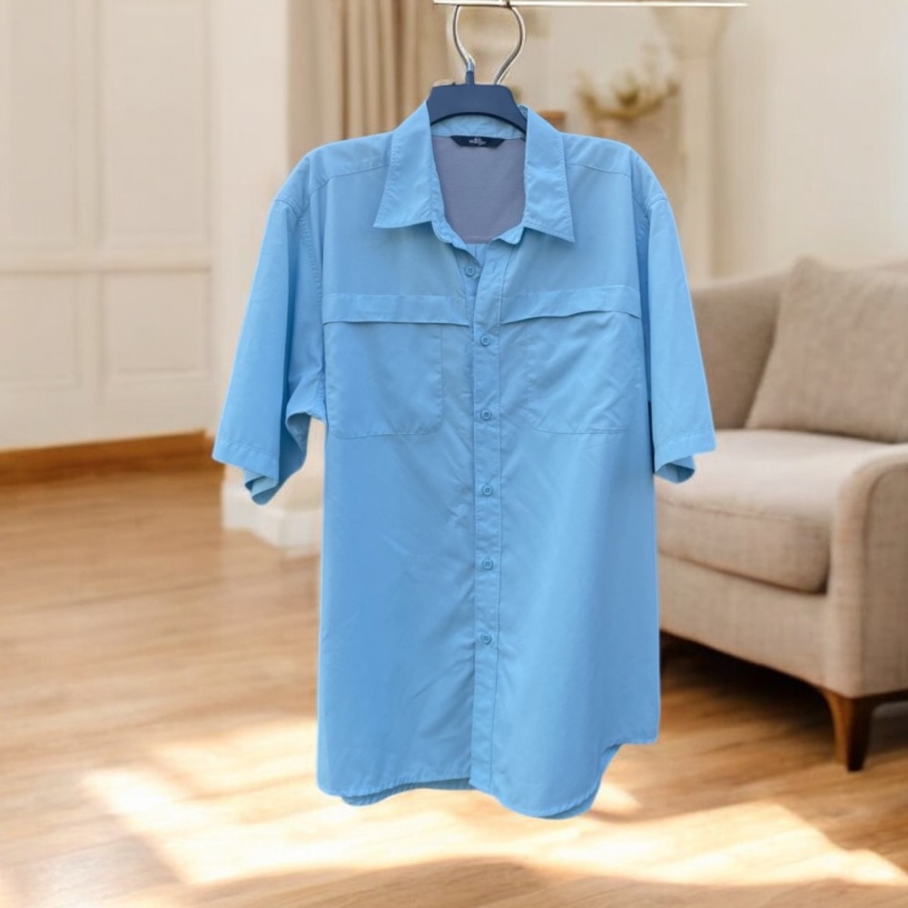 Wrangler Men's Casual Button Down Shirt - Light Blue